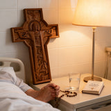 Bgcopper Ascension of Jesus wood carving cross