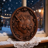 Sacred Family Three Sacred Hearts Wall Decoration Wood Sculpture
