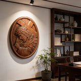 Jesus Crown of Thorns Jesus Inlaid Sacred Heart Crucifix Wooden Sculpture