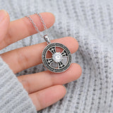 Celtic Knot Crystal Cross Wheel Necklace – Faith & Elegance Woven in Light
