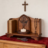 Archangel Michael Hand-Carved Beech Wood Candle Holder: A Sanctuary of Faith