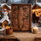 Natural Ash Wood Magician Carved Art: Whimsy Woven in Warm Wood