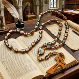 Wooden Medal Rosary with Cross