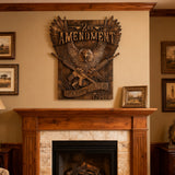 Handcrafted Solid Wood Wall Art - Commemorating the Second Amendment