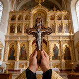 Silver painted version Ash wood Crucifix ，Jesus Christ, wooden Cross gift of love