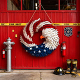 🌟 Patriotic Eagle Wooden Wreath | 4th of July Decor for Christian Homes