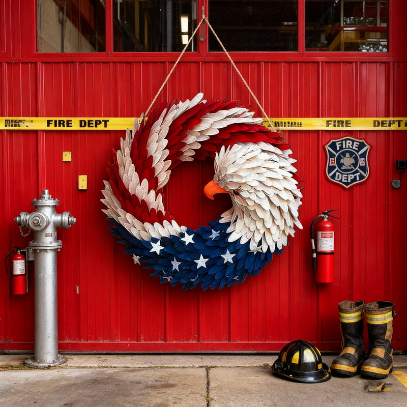 🌟 Patriotic Eagle Wooden Wreath | 4th of July Decor for Christian Homes