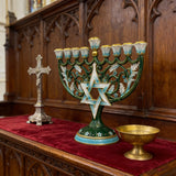 Hanukkah Hand-Painted Menorah: Illuminate the Jewish People's Covenant of Light with Artisan Brushstrokes
