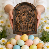 Orthodoxe Ikone Heilige Dreifaltigkeit Holzschnitzgeschenk