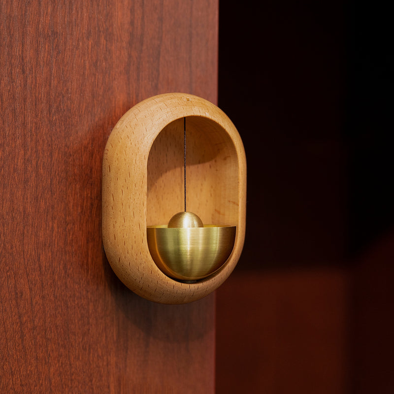 Door Opening Bell,shopkeepers Bell for Hanging on Door,Magnetic Attached Wood Doorbell,Creative Gift,Ornaments and Hanging Decoration for Entrance,Fridge Sticker Decor