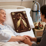 The Sacred Heart and Divine Mercy Jesus Christ Wood Wall Plaque