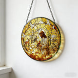 Jesus & Creation Stained Glass Suncatcher: Light, Faith, and the Beauty of God’s World