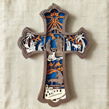 Nativity 3D Layered Wooden Cross | Christian Faith Decor ✨