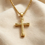 Men’s Twisted Rope Cross Necklace – Faith, Strength & Modern Devotion