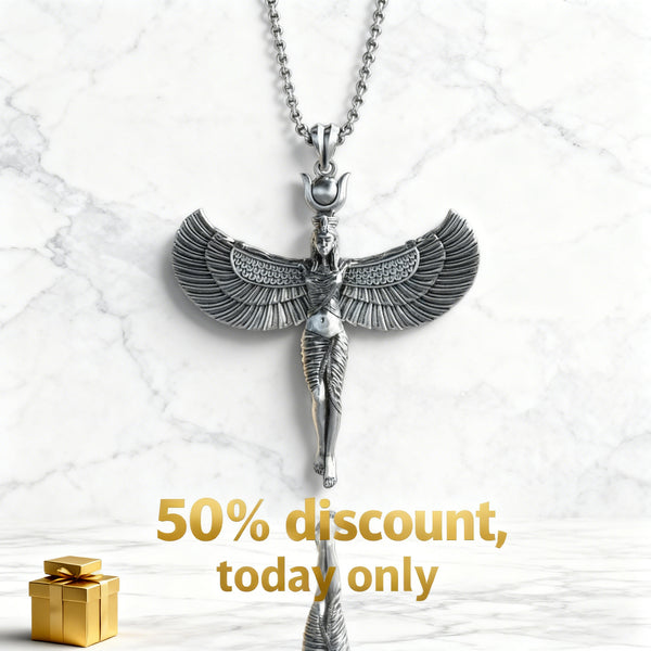 50% Off Today!New titanium steel Isis with Eye of Horus Necklace