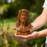 Boxwood Jesus Crown with Thorns Half-Length Desktop Ornament