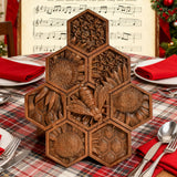 “Bee & Honeycomb” Hand-Carved Wood Wall Art – A Christian Symbol of Diligence & Divine Provision