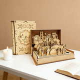 Crucifixion Scene Easter Wooden Book Gift