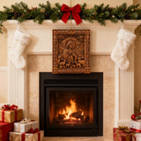 The Good Shepherd Beechwood Icon – Hand-Carved Christian Home Decor | Christ the Shepherd Wall Art