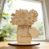 Mother's Day Wooden Flower Card DIY Craft Kit | Paint an Everlasting Bouquet of Love for Mom