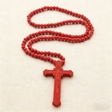 8mm Wooden Bead Rosary Necklace | Catholic Devotional Jewelry