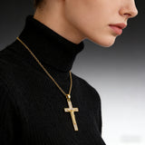 Zircon-Encrusted Jesus Cross Necklace: Faith Worn with Grace