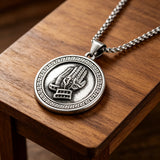 Vintage Prayer Hand Stainless Steel Necklace – Faith, Strength & Timeless Devotion