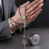 Black Onyx Rosary Necklace: A Bold Token of Devotion for Prayer & Daily Wear