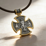 S925 sterling silver double-sided Jesus and Virgin Mary necklace