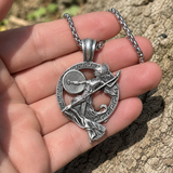 Athena Greek Goddess Pendant Necklace, Vintage Pure Tin Men’s Necklace