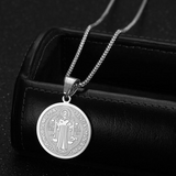 Saint Benedict coin medal couple Necklace