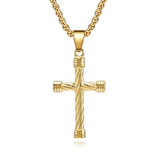 Men’s Twisted Rope Cross Necklace – Faith, Strength & Modern Devotion
