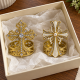Christian Cross Ring Collection – A Beautiful Symbol of Faith, Hope & God's Love | Gold Crystal & Pearl Cross Keepsake Gift