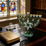 Hanukkah Hand-Painted Menorah: Illuminate the Jewish People's Covenant of Light with Artisan Brushstrokes