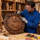 St. Francis of Assisi Patron Saint of Animals Religious Icon - Natural Wood Wall Decoration Hanging Souvenir