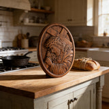 Jesus Crown of Thorns Jesus Inlaid Sacred Heart Crucifix Wooden Sculpture