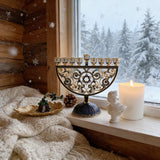 Hand-Painted Enamel Menorah (9-Branch Candelabra)