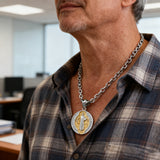 St. Benedict Home Blessing Titanium Steel Pendant