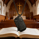 Lord’s Prayer Cross Dog Tag Necklace: Faith That Rides With You