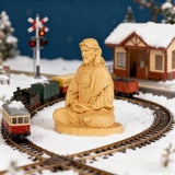 🕊️ Jesus Meditation Wooden Statue - Desk Sculpture for Prayer & Reflection