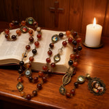Natural Agate Rosary - Chaplet of the Seven Sorrows