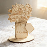Mother's Day Wooden Flower Card DIY Craft Kit | Paint an Everlasting Bouquet of Love for Mom
