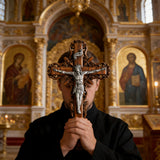 Silver painted version Ash wood Crucifix ，Jesus Christ, wooden Cross gift of love