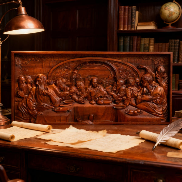 Bgcopper Last Supper Religious Carving Icons Gifts Wood Carving Religious Wood Wall Art