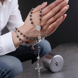 Black Onyx Rosary Necklace: A Bold Token of Devotion for Prayer & Daily Wear