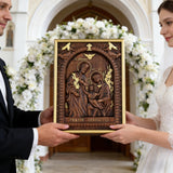 Beechwood Holy Family Wall Hanging: Carving Devotion in Wood, Bringing Sacred Warmth
