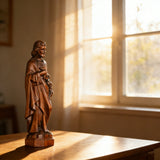 Joseph Wooden Round Carved Tabletop Ornament