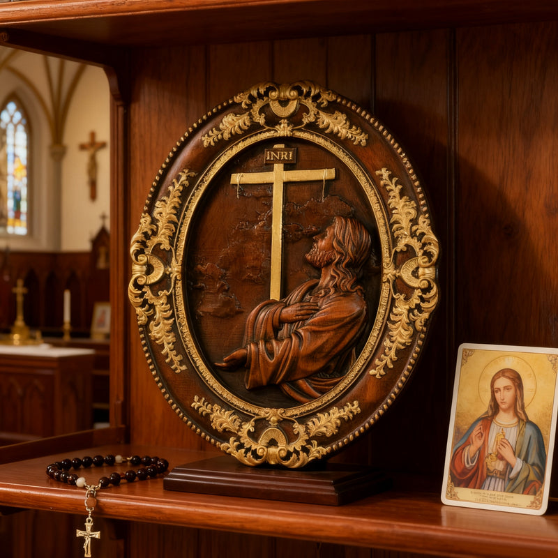 Jesus Hill Garten Gebet Plaque Holz schnitzerei