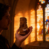 Boxwood Jesus Crown with Thorns Half-Length Desktop Ornament
