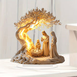 ✨ Nativity Tree of Life Acrylic Desktop Decor: A Christian Symbol of Christmas Grace & Eternal Roots
